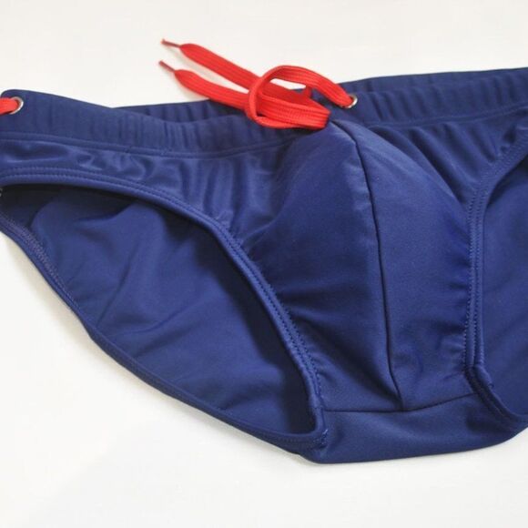 Men's micro beach bikini low rise swim briefs swimwear navy blue speedo size S - Picture 5 of 6